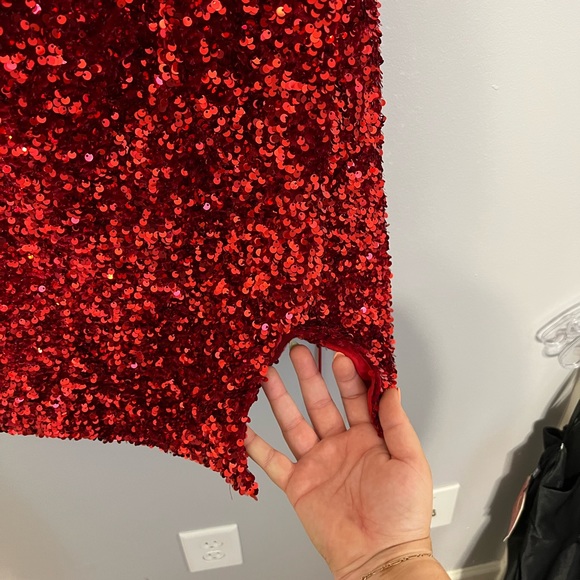 Red sequin cocktail dress! Perfect for homecoming - Picture 2 of 5